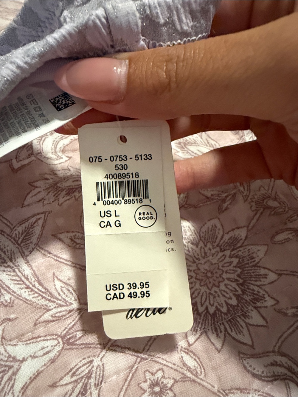 Women’s Floral Lace TOP ONLY - Light Lavender - Picture 3 of 3